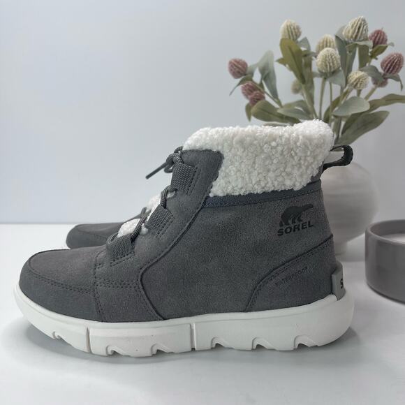 Sorel Explorer Next Carnival 100g Waterproof Boot Quarry NL4451-052 Women 7 NWOB - Picture 1 of 11